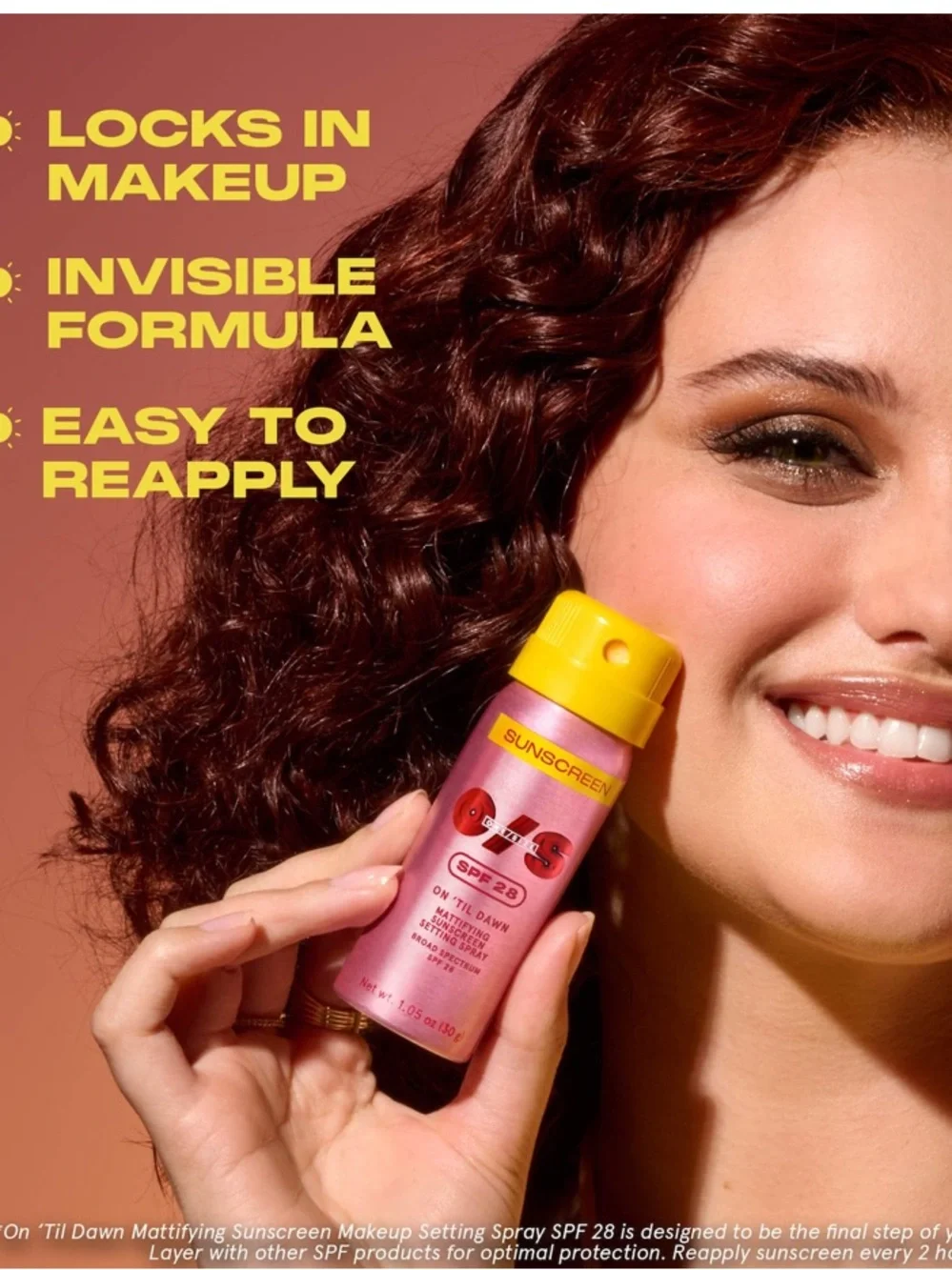 One/Size On 'Til Dawn Mattifying Sunscreen SPF 28 Spray New FullSz